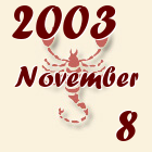 Skorpió, 2003. November 8