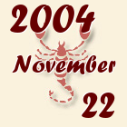 Skorpió, 2004. November 22