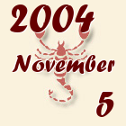 Skorpió, 2004. November 5
