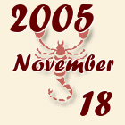 Skorpió, 2005. November 18