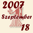 Szűz, 2007. Szeptember 18