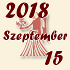 Szűz, 2018. Szeptember 15