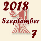 Szűz, 2018. Szeptember 7