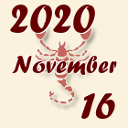 Skorpió, 2020. November 16