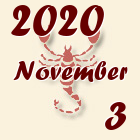 Skorpió, 2020. November 3