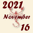 Skorpió, 2021. November 16