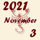 Skorpió, 2021. November 3