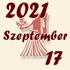 Szűz, 2021. Szeptember 17