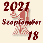 Szűz, 2021. Szeptember 18