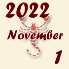 Skorpió, 2022. November 1