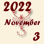 Skorpió, 2022. November 3