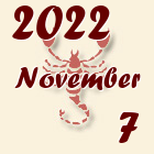 Skorpió, 2022. November 7