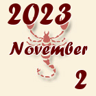 Skorpió, 2023. November 2