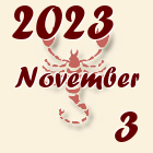 Skorpió, 2023. November 3