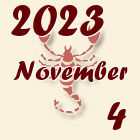 Skorpió, 2023. November 4
