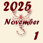 Skorpió, 2025. November 1