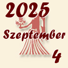 Szűz, 2025. Szeptember 4