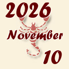 Skorpió, 2026. November 10