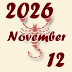 Skorpió, 2026. November 12