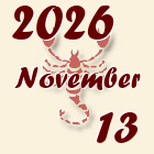 Skorpió, 2026. November 13