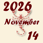 Skorpió, 2026. November 14