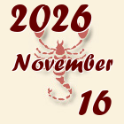 Skorpió, 2026. November 16
