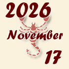 Skorpió, 2026. November 17