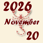 Skorpió, 2026. November 20