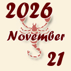 Skorpió, 2026. November 21