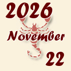 Skorpió, 2026. November 22