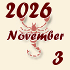Skorpió, 2026. November 3