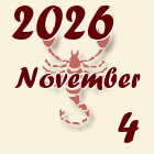 Skorpió, 2026. November 4