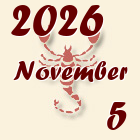 Skorpió, 2026. November 5