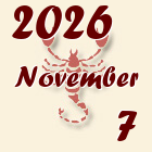 Skorpió, 2026. November 7