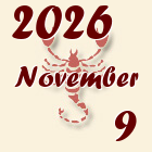Skorpió, 2026. November 9