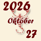 Skorpió, 2026. Október 27