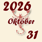 Skorpió, 2026. Október 31