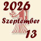 Szűz, 2026. Szeptember 13
