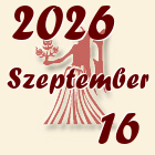 Szűz, 2026. Szeptember 16
