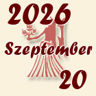 Szűz, 2026. Szeptember 20