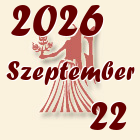 Szűz, 2026. Szeptember 22