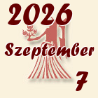 Szűz, 2026. Szeptember 7