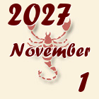 Skorpió, 2027. November 1