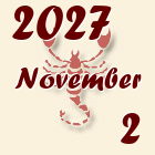 Skorpió, 2027. November 2