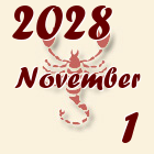 Skorpió, 2028. November 1