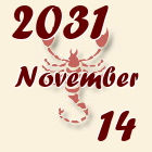 Skorpió, 2031. November 14