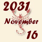 Skorpió, 2031. November 16