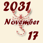 Skorpió, 2031. November 17