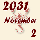 Skorpió, 2031. November 2