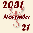 Skorpió, 2031. November 21